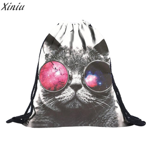 Cat Fashion Backpack Women Unisex Emoji Backpacks 3D