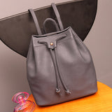 Famous Brand Black Backpack PU Leather