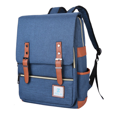 Slim College Backpack, School & Business Fits 15-inch Laptop-Dark Blue