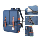 Slim College Backpack, School & Business Fits 15-inch Laptop-Dark Blue