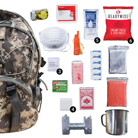 Camouflage 64 Piece Survival Backpack